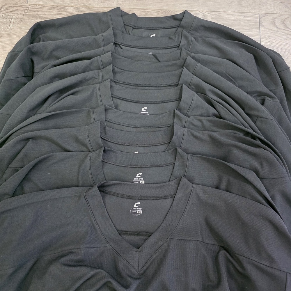 Champro Men XL Black Athletic Pullover Shirt Long Sleeve Lot of 9 + 1 Goale  NWT